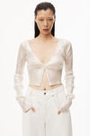 alexander wang wide leg jean in twill denim vintage white