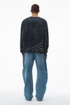 Alexander Wang washed black 코튼 저지 유니섹스 로고 티셔츠