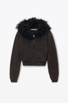 Alexander Wang washed lead hoodie with mongolian hood
