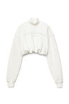 CROPPED MOCKNECK SWEATSHIRT WITH EMBROIDERY