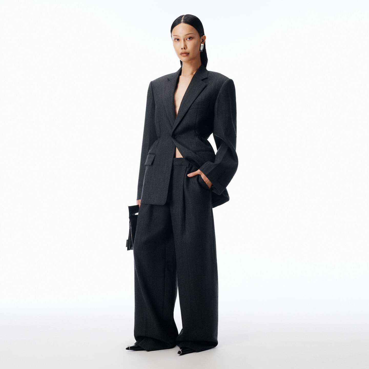 Alexander Wang Tailored Pant In Heritage Wool In Black