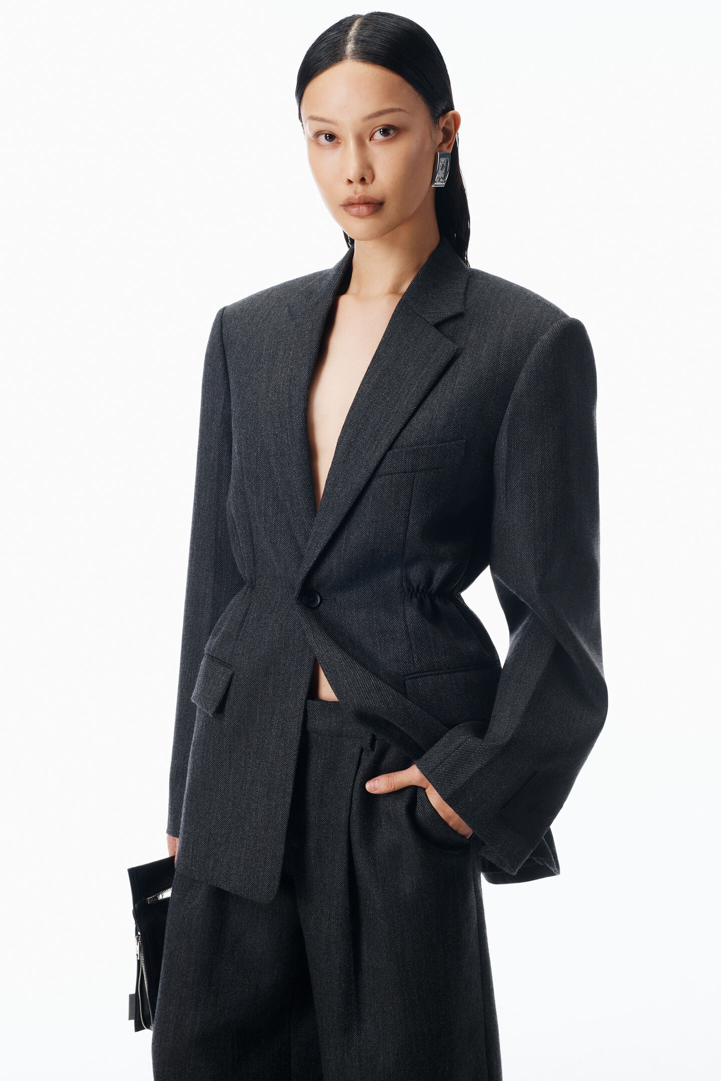 Alexander Wang Tailored Pant In Heritage Wool In Black