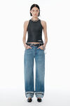 Alexander Wang vintage medium indigo indigo logo-embroidered mid-rise jeans