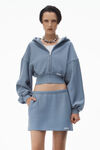 Alexander Wang washed vintage blue acid wash miniskirt in classic cotton terry