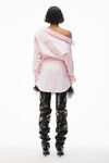 alexander wang 棉质府绸露肩衬衫连衣裙 light pink/white