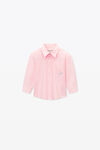 alexander wang kids button down shirt in compact cotton light pink