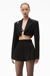 Alexander Wang black high waisted tailored short in wool tailoring