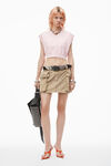 Alexander Wang ballerina pink logo embossed cropped vest in soft chenille