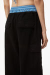 alexander wang parachute pant in washed black denim washed black