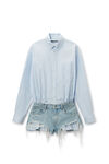 Alexander Wang light worn indigo pre-styled shirt & denim short romper