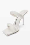 Alexander Wang white julie 105 毫米牛仔布水晶烫钻装饰管状凉鞋