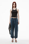 Alexander Wang acid black ice essential 徽标装饰毛圈布运动裤