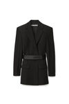 alexander wang blazer dress in wool tailoring black