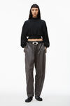alexander wang turtleneck sweatshirt in classic terry faded black