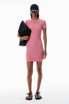 Alexander Wang lotus pink logo jacquard shrunken minidress