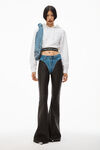 alexander wang long-sleeve hoodie in stretch corduroy bright white