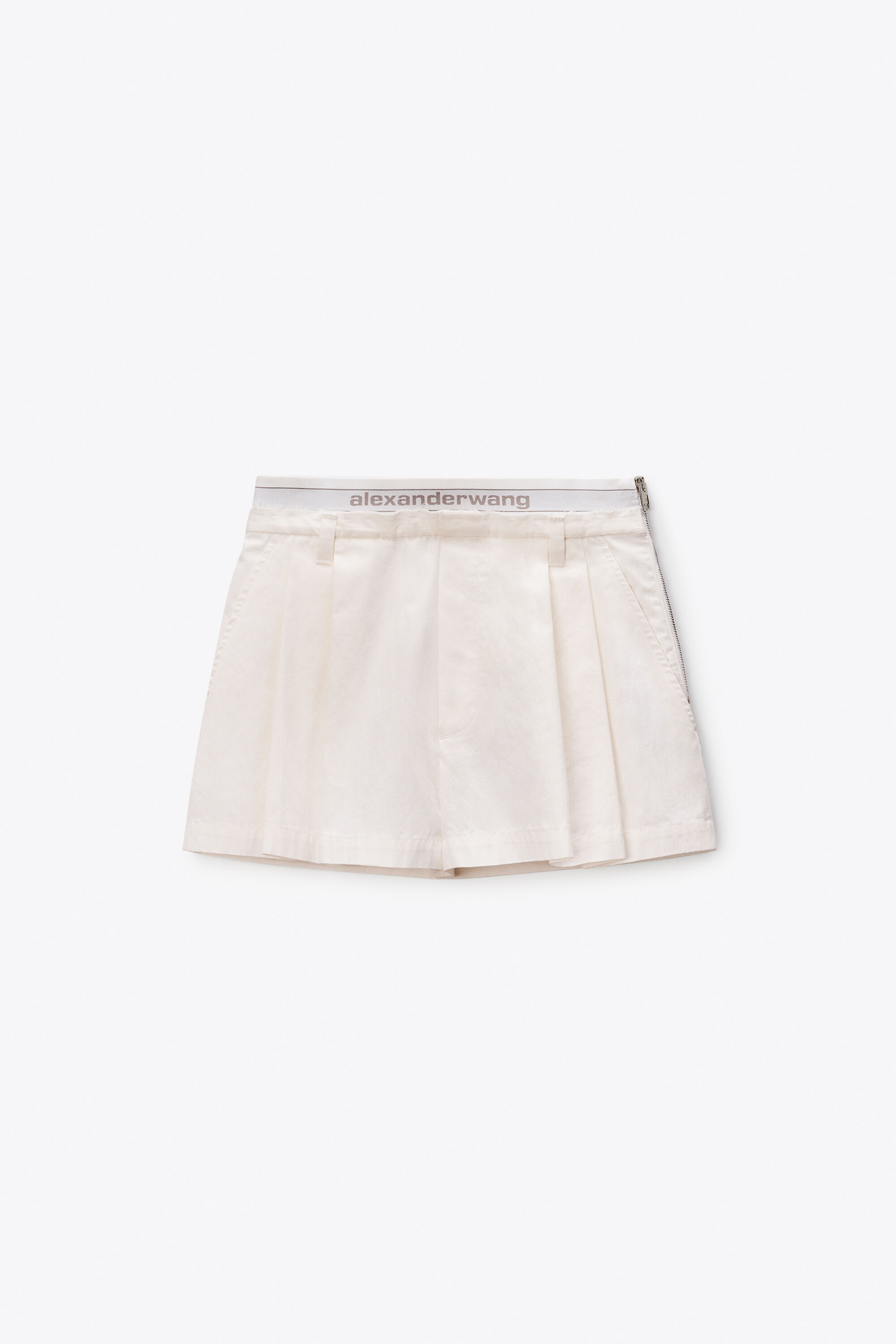 LOGO ELASTIC HIGH-RISE SHORT in PAPER WHITE | alexanderwang®