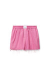 alexander wang classic boxer shorts in cotton oxford joker pink
