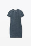Alexander Wang graphite grey logo jacquard shrunken minidress