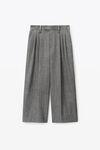 alexander wang cropped low rise trouser in herringbone grey/black