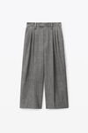 alexander wang 人字斜纹短款低腰长裤 grey/black