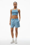 Alexander Wang washed blue relaxed-fit shorts in heavy cotton jersey