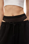 alexander wang layered track pant in denim washed black