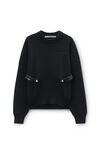Alexander Wang black black wool-cotton draped cardigan