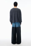 Alexander Wang dark grey melange crewneck pullover in stretch wool cotton