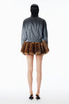 Alexander Wang silver/black veste de survêtement réfléchissante effet rétréci