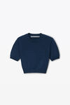 Alexander Wang navy t-shirt en maille côtelée avec logo en relief