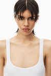 alexander wang bodysuit in textured jacquard jersey white