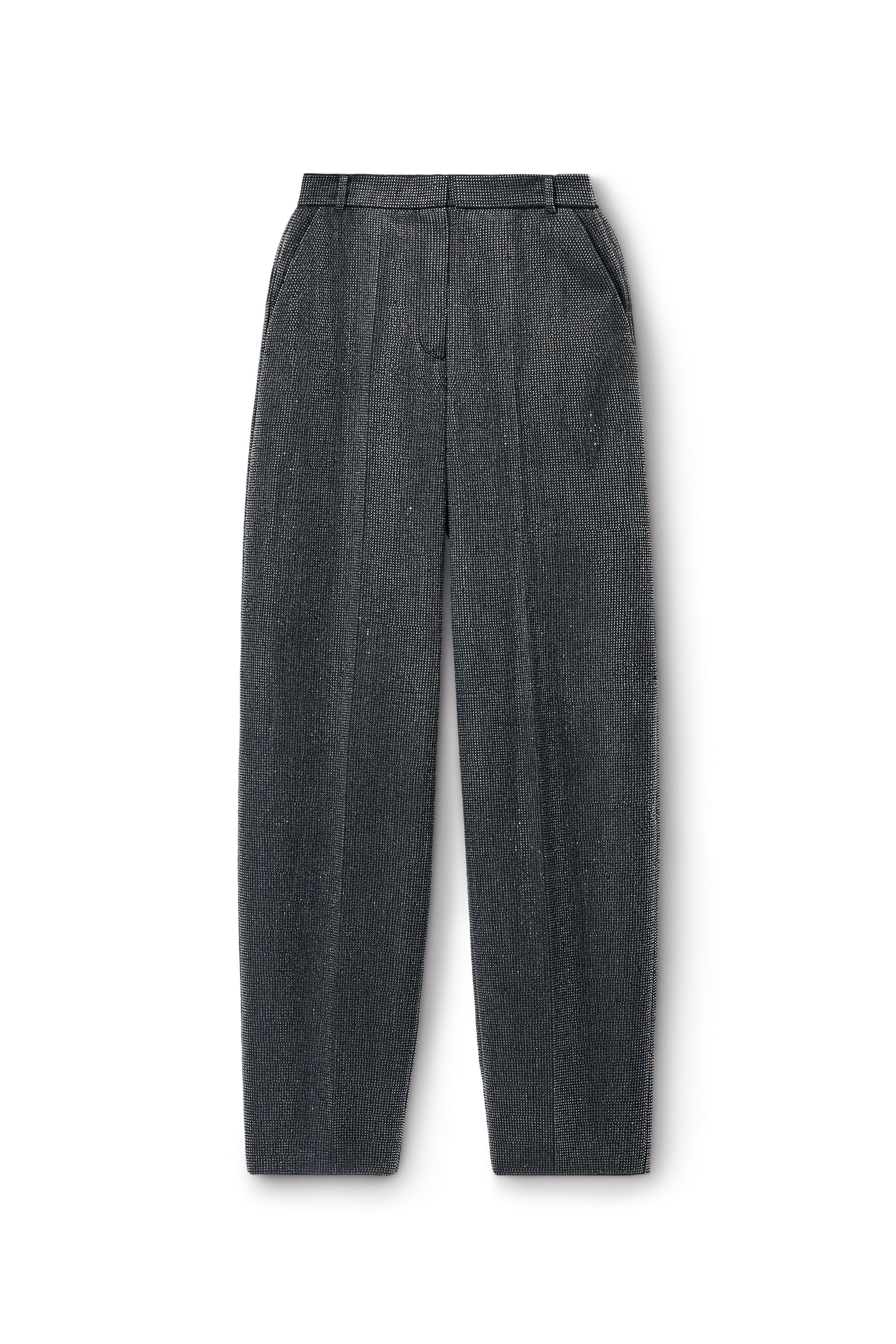 パンツ Alexander Wang Arched Leg Wool Pants With Tailored high-waist wide-leg pant in wool twill in BLACK | alexanderwang®