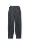 Alexander Wang charcoal 透明珠烫钻装饰羊毛斜纹布高腰长裤