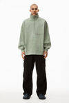 alexander wang half zip sweatshirt in japanese jersey chrome green
