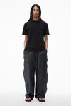 Alexander Wang black unisex tee with distressed logo in cotton jersey