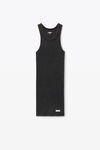 Alexander Wang washed black racerback-loungewear-kleid aus gerippter baumwolle