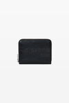 alexander wang compact  wallet in crackle patent leather black