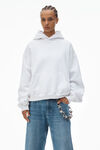 Alexander Wang white unisex hoodie in dense fleece