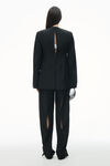 Alexander Wang black collarless tailored jacket with slits in wool blend