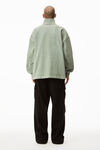 alexander wang half zip sweatshirt in japanese jersey chrome green