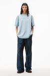 alexander wang 密织平纹针织布发泡品牌标志短袖 t 恤 light blue heather