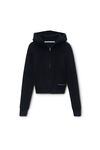 Alexander Wang black knit logo zip-up hoodie in fleece