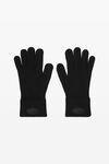 Alexander Wang black dome 徽标手套（罗纹羊毛弹力）
