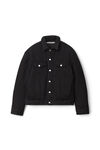 alexander wang padded trucker jacket in washed black denim washed black