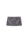 Grey Cotton-Blend Drill Skort