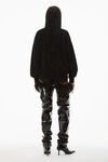 alexander wang crystal beiress pullover in boiled wool black
