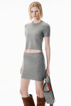 Alexander Wang heather grey grey wool-blend hotfix logo tee