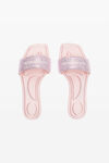 Alexander Wang light pink sandali rosa in raso con strass termoapplicati vy