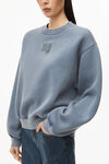 alexander wang 发泡徽标装饰硬挺毛圈布运动衫 motor grey